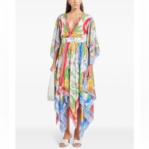 FARM Rio Tropical Destination Kimono Sleeve Midi Dress